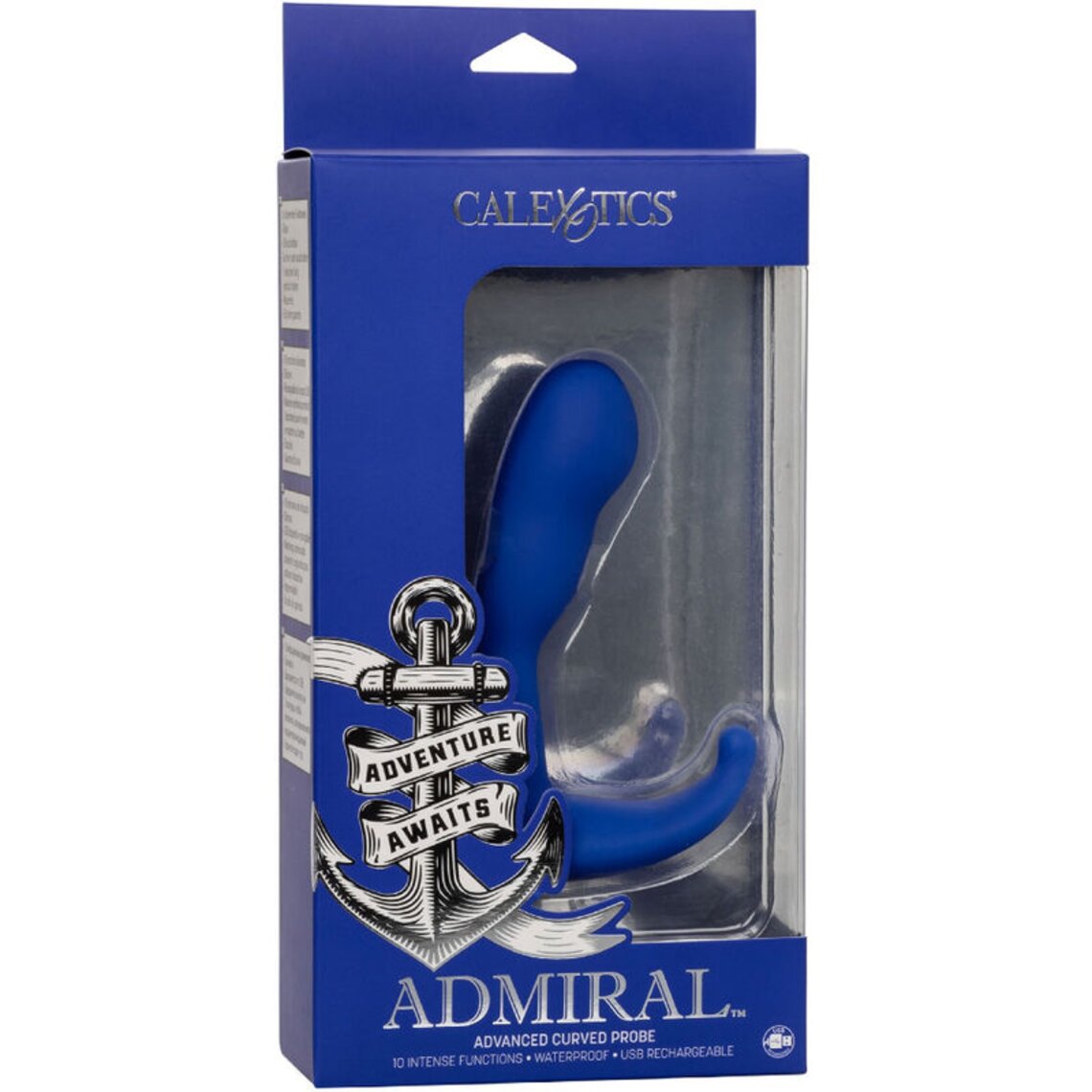 calextics ADMIRAL - Curved blue anal vibrator